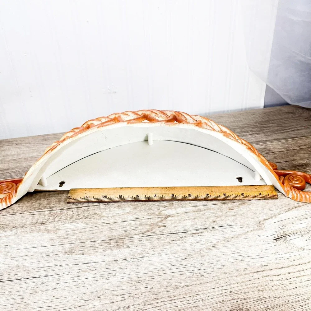 Vintage Faux Wicker Shelf: MCM Wall Basket Shelf